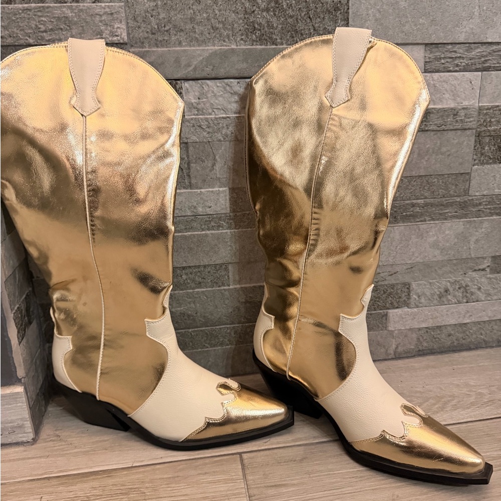 Billini Gold Metallic Western Cowgirl Boots